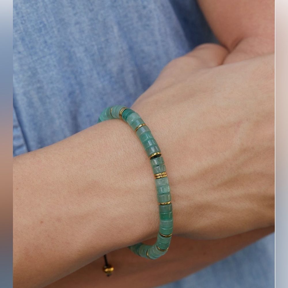 NEW! Savvy Cie Jewels Jade Adjustable Slider Bracelet